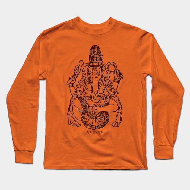 Lord Ganesha Indian God Long Sleeve T-Shirt by NINE69